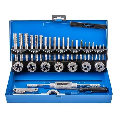 Gunpla 32 Piezas Juego de de Machos de Roscar Métrica M3-M12 Herramientas para Hacer Roscas