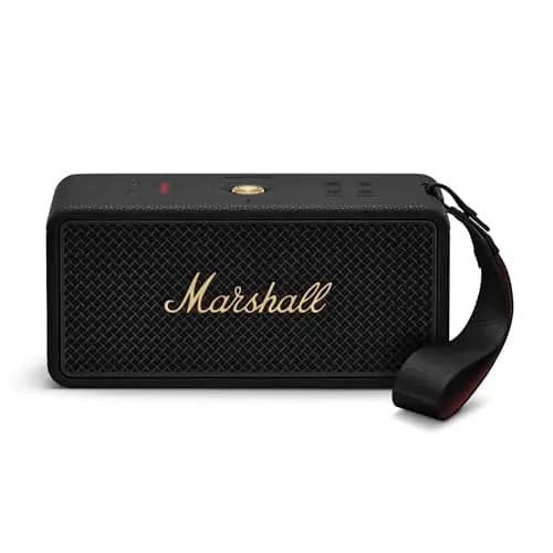 Marshall Middleton II Altavoz Bluetooth portátil con más de 30 Horas de reproducción y Resistencia al Agua IP67 - Negro y latón