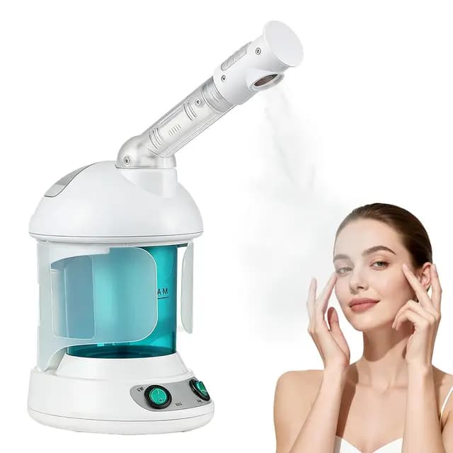 GBKDQQ Vaporizador Facial: Sauna Facial Nano Iónico, Humidificador de Aire Caliente, Vaporizador Facial Caliente, Vapor Facial para Spa Facial, Sauna Casera o de Salón, Spray Giratoria de 360°