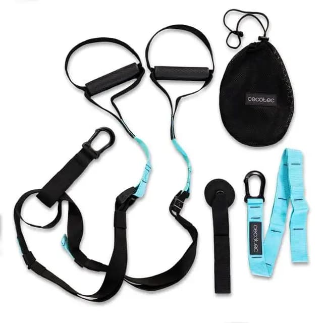 Cecotec Correas de Entrenamiento - Suspensión - TST DrumFit TST Total Suspension Trainer. Entrenamiento Funcional mediante el Peso Corporal, Diseño Compacto, Incluye Bolsa de Transporte