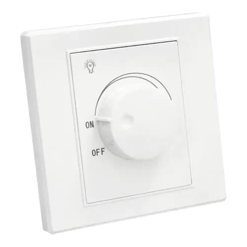 Jandei - Regulador Led potenciómetro 220V 600W TRIAC, dimmer para bombillas downlights, tiras, luces, pared, salón, oficina, casa, encender, apagar