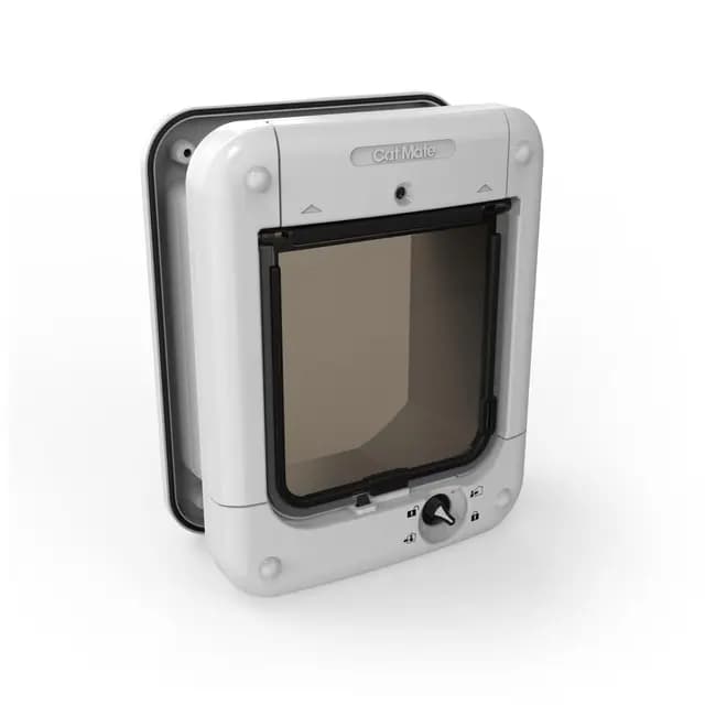 Cat Mate Puerta para Gatos Activada con Microchip para Gatos y Perros Pequeños, Fácil Instalación en Puertas de UPVC, Vidrio y Puertas de Madera