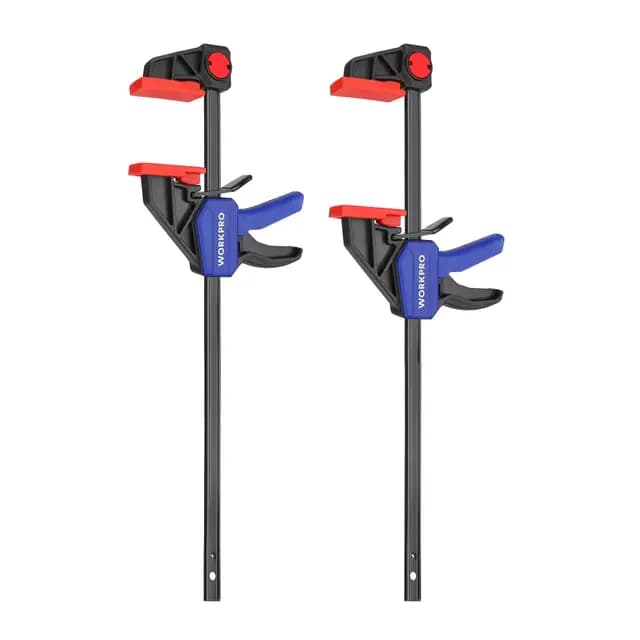 WORKPRO 2 Piezas Sargento de Barra 305 mm, Abrazadera de Barra, Set de Sargentos para Carpintería Madera, Fuerza de Sujeción 68 kg, Acero y Nylon para una Fijación Precisa