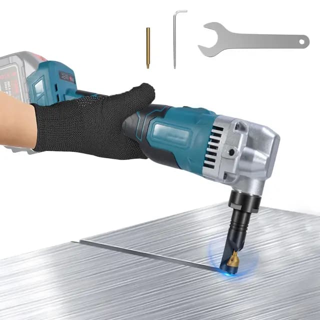 Nibbler de chapa con batería compatible con Makita 18 V, 950 W Cordless Metal Nibbler, 1900SPM Tijeras de chapa eléctricas, picadora de metal, 3 niveles ajustables al acero inoxidable, hierro