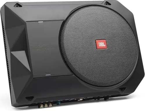 JBL BassPro SL2 Subwoofer coche activo de 8 pulgadas - caja subwoofer autoamplificado bajo el asiento del coche de 125 vatios de Harman Kardon