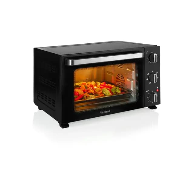 Tristar Horno de Convección 38 L, 1300 W, Función de Aire Caliente con 6 Ajustes, Temporizador 60 Minutos, Puerta Doble Cristal, Bandeja y Rejilla, OV-3660