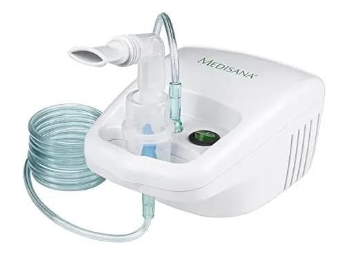 Medisana IN 500 Inhalador, Nebulizador compresor con boquilla y mascarilla para adultos y niños, Para resfriados o asma con accesorios extra y tubo largo, Color Blanco