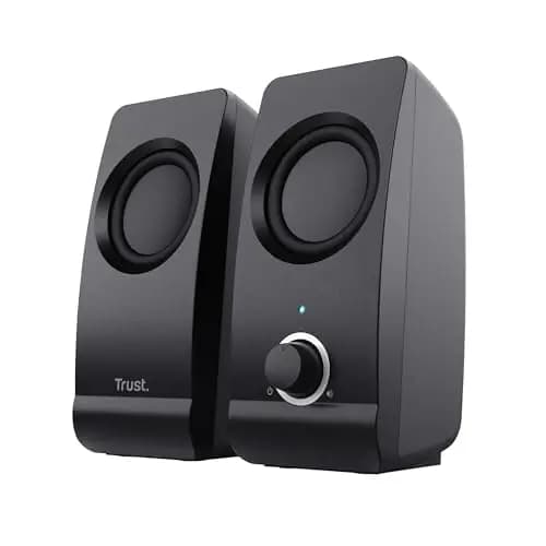 Trust Remo 2.0 Set de Altavoces, Jack 3.5 mm, 16 W, 50-20000 Hz Respuesta Frecuente, Sistema de Altavoces Alámbrico USB para PC, Ordenador, Portátil, Oficina - Negro