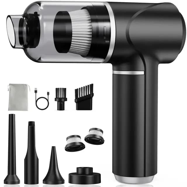 Aspirador de Mano 30kPa - Mini Aspiradora Coche sin Cable Potente Portátil Recargable con Motor sin Escobillas para Coche Oficina Hogar Cocina Pelo de Mascota (Optimizado)