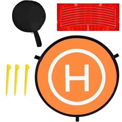 55CM Plataforma De Aterrizaje Drones,Plegable Drone Landing Pad,Accesorios Drone Mat Portátil,Para Mini 4 Pro/Air 2S/Mini 3 Pro/Mavic Mini 2/Mavic Air 2/Mini SE/Mavic 2 Pro/X8SE/FPV Drone,Kiuiom