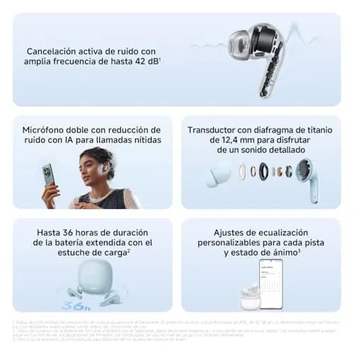XIAOMI REDMI Buds 8 Lite – Auriculares inalámbricos Bluetooth in-Ear con ANC 42 dB, Driver de 12,4 mm, Graves intensos, hasta 36 h de autonomía, 5 ajustes de EQ y Bluetooth 5.4. Blanco