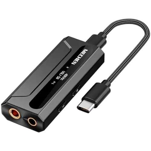 MECHEN AP10 - Amplificador de auriculares DAC con ES9028Q2M y ES9603Q, compatible con 384 kHz/DSD256, salidas duales de 3,5 mm + 4,4 mm, para smartphones, PC, ordenadores portátiles y reproductores