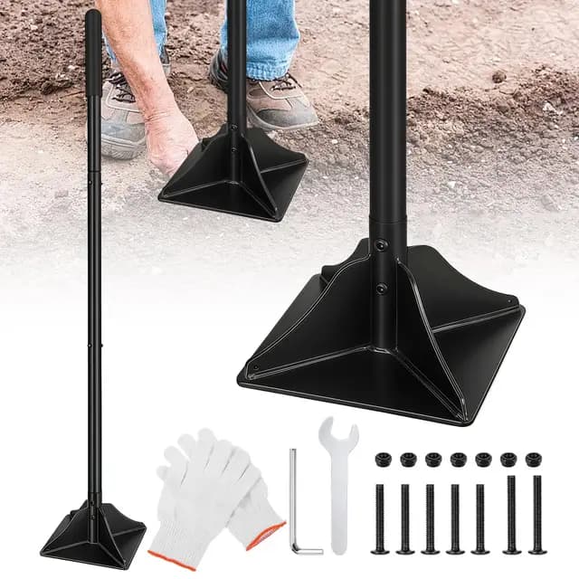 Apisonador manual para compactación, pesado, con mango de 120 cm, placa base de 20 x 20 cm, mango de goma para ahorrar trabajo, apisonador de acero para suelo, grava y arena