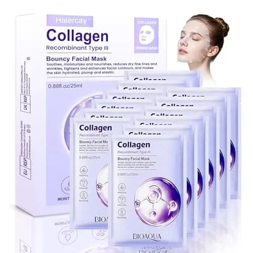 Mascarilla DE Colágeno,Hidratante Intensa Nocturna,Máscara facial nocturna para piel brillante de vidrio,Minimización De Poros, Mejora de la Elasticidad,reafirmante e hidratante