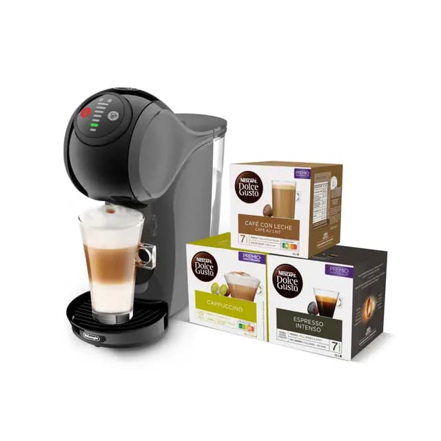 De'Longhi Dolce Gusto Genio S EDG226.A, Máquina de Café en Cápsulas, Incluye 3 Paquetes de Cápsulas, Diseño Compacto, Tamaño de Bebida Ajustable, Depósito de Agua Extraíble de 0,8L, 1600 W, Gris