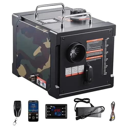 VEVOR Calentador Diésel de 8 kW, Todo en Uno, Portátil, con Control por Aplicación Bluetooth, Mando a Distancia y Pantalla LCD, para Camiones, Furgonetas, Autocaravanas, Caravanas y Garajes, 7 L