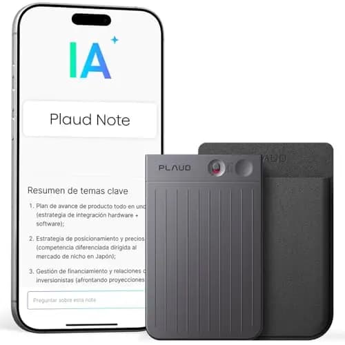 Plaud Note Grabadora de Voz IA con Funda Negra Transcribe Resume Transcripción IA, Soporta 112 Idiomas Control de Reunión con App Genial para Lección Llamada Entrevista Charlas Clases Teams | Control por App Transcripción y Resumen de IA Soporte de 112 Idiomas con Funda para Conferencias