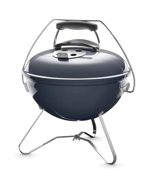 Weber Smokey Joe Premium Barbacoa de carbón, superficie de la parrilla de Ø 37 cm, barbacoa portátil con asa para transportar, barbacoa con tapa y cuba esmaltadas en porcelana - Slate Blue (1126804)