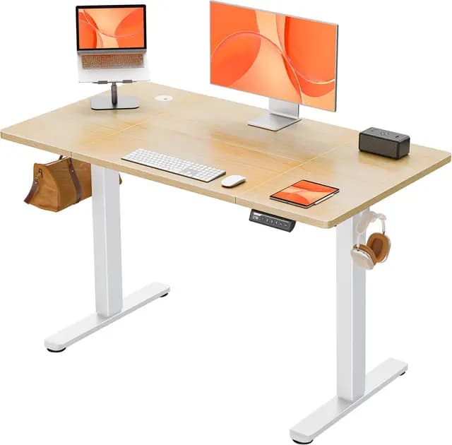 ErGear Escritorio Elevable Eléctrico, Escritorio Ajustable en Altura 120 x 60 cm, Mesa Elevable con Panel Inteligente de 4 Memorias, Mesa Escritorio Oficina en Casa con Tablero Ensamblado