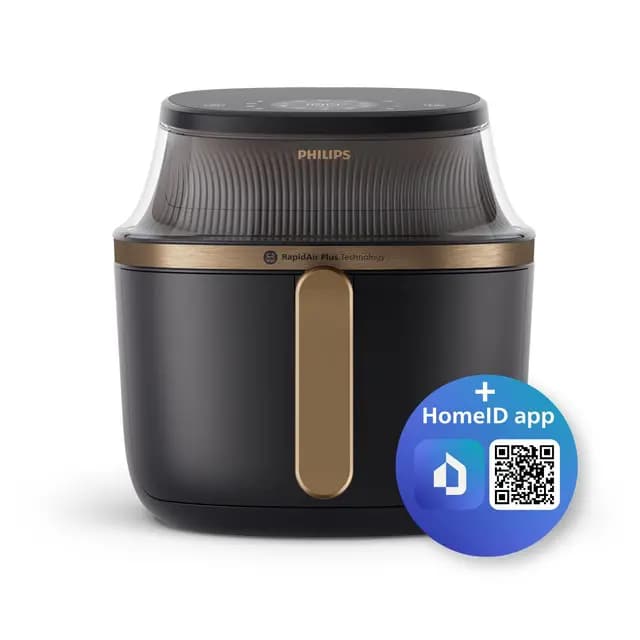 Philips Airfryer Serie 3000 6.2L, ventana de cocción, freidora de aire 16 en 1, tecnología RapidAir Plus, eliminación de grasa, aplicación de recetas HomeID, fácil de limpiar (NA332/09)