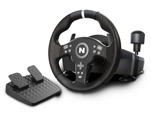 NiTHO Drive Pro V200 Volante de Carreras con Pedales y Cambio Integrado, 270° Volante Gaming Compatible con PC, PS4, Switch 2, Switch, Xbox Series X|S y Xbox One, Simulador de Conducción con Vibración