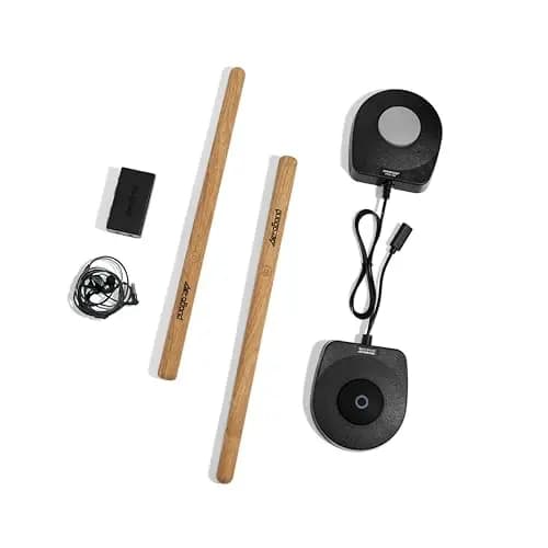 AeroBand PocketDrum2 MAX (Versión 2025) Juego de batería electrónica, baquetas de aire, pedales y adaptador Bluetooth, toca en cualquier lugar y en cualquier momento, 8 tonos y USB Midi, regalo para