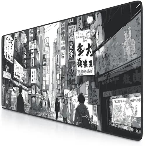 TITANWOLF Alfombrilla Gaming XXL para ratón 900x400, Mouse Pad, Precisión y Velocidad, Parte Inferior de Goma para una sujeción Estable, Antideslizante, Resistente al Agua, Manga