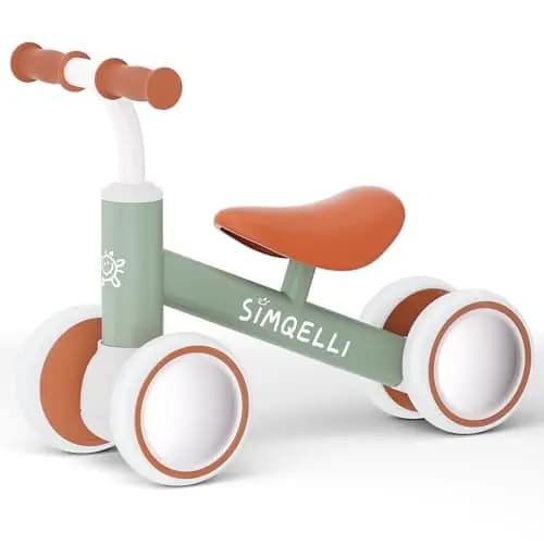 Bicicleta de Equilibrio para Niños de 1 Año, Correpasillos Bebé Juguetes Niños de 10 a 24 Meses, Primera Bicicleta sin Pedal con 4 Ruedas, Bici Equilibrio Cumpleaños