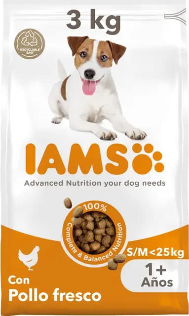 IAMS Pienso Seco Perros Adultos Razas Pequeñas y Medianas Pollo 3 kg