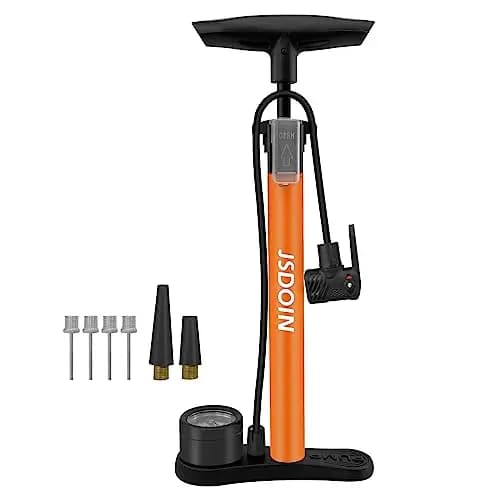 Bomba de Piso para Bicicleta Jsdoin - Bomba de Piso para Bicicleta con válvulas Presta y Schrader - Alta presión 160Psi - Portátil y Multiusos Bullet Points