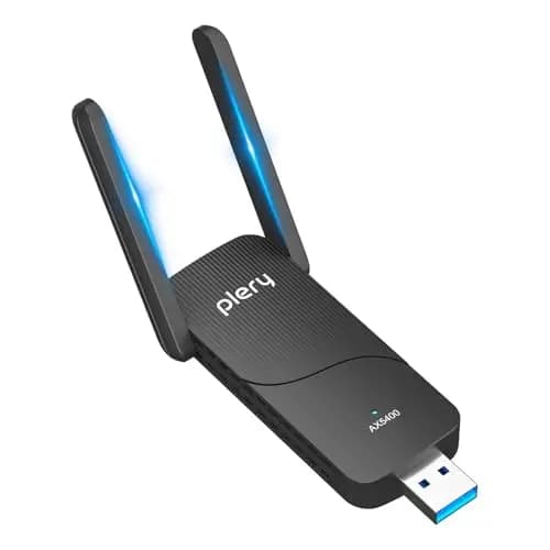AX5400 Adaptador WiFi USB para PC, USB3.0 Tri-Banda 6/5/2,4GHz Antena WiFi PC, 2 Antenas de Alta Ganancia, Latencia Ultrabaja, MU-MIMO, OFDMA, WPA3, Compatible con Windows 11/10