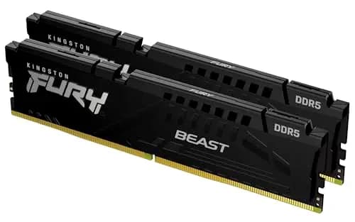 Kingston FURY Beast Negro DDR5 16GB (2x8GB) 6000MT/s CL30 DIMM Memoria gamer para Ordenadores de sobremesa Kit de 2 AMD EXPO e Intel XMP - KF560C30BBEK2-16