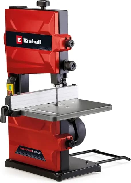 Einhell Sierra de banda TC-SB 200/1 (cambio de hoja de sierra sin herramientas, tope paralelo, ajuste de altura, guía con rodamiento de bolas, mesa inclinable de forma continua)