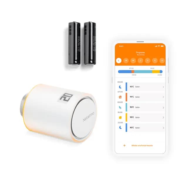 Netatmo Valvulas Termostaticas WiFi Inteligente, Control Remoto, Ahorro de Energía, Módulo Adicional para el Termostato Intelligente y para el Paquete para Calefacción Colectiva, Nav -AMZ