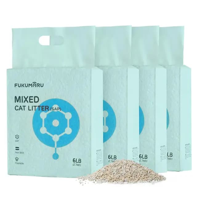 FUKUMARU Arena de Tofu para Gatos 10.8 kg, Arena aglomerante rápida para Gatos con Material superabsorbente, absorción instantánea, sin Polvo, bajo Rastro, Control de olores