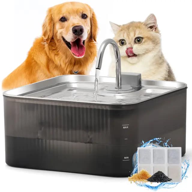 FUKUMARU Fuente de Agua para Mascotas 7 L Acero Inoxidable