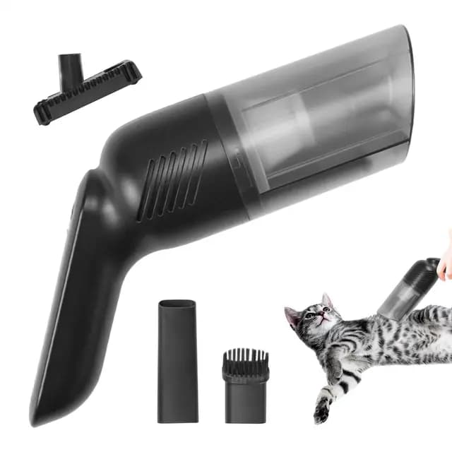 Aspiradora eléctrica para pelo de gato, cepillo eléctrico para mascotas, herramienta de limpieza multifuncional para animales pequeños, removedor de pelusas de mano para uso en interiores o exteriores