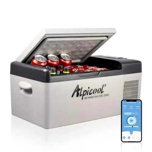 Alpicool C15 15 litros Mini Nevera de Coche portátil Eléctrica 12/24V CC Refrigerador de Coche para Hogar Aire Libre Camping, Viajes, Automóvil Enfriamiento de -20ºC a 20ºC