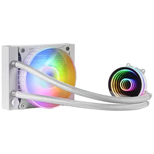 Mars Gaming ML-ONE120, Refrigeración Líquida CPU, TDP 200 W, Espejo Infinito, Ventilador FRGB Silencioso, Multisocket Universal, Blanco