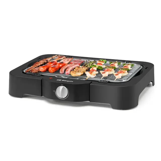 Orbegozo BCT 5000 Barbacoa Eléctrica, Acero Inoxidable, 2300W, 51,2 x 33 x 13,6 cm, Regulador de Temperatura, Rejilla Extraíble