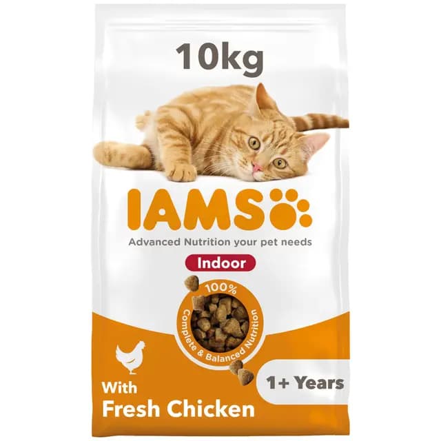IAMS Alimento Seco Gatos de Interior Adultos con Pollo 10 kg