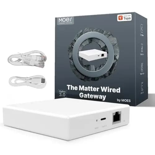 MOES Matter Smart Gateway, Zigbee Hub para Dispositivos Tuya ZigBee, Compatible con Apple Homekit y Smart Thing, Alexa, Google Home