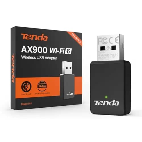 Tenda AX900 U11 Adaptador WiFi USB para PC, WiFi 6 USB WiFi Doble Banda 5GHz 2.4GHz, Adaptador WiFi PC Compatible con Windows 11/10/7, Soft-Ap, WPA2