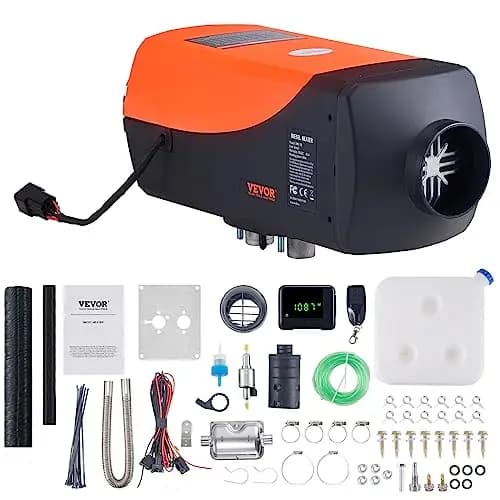 VEVOR Calentador de Aire Diesel 12V 8KW Consumo 0,16-0,62 L/h Calefacción Estacionaria 8-36°C Ajustable 20-25m² Control LCD Inteligente Mando a Distancia Depósito de 10L para RV Camión Barco