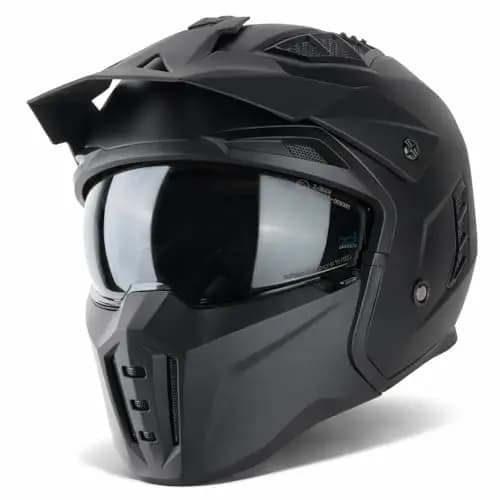 VINZ Kioto Casco Jet con Visera Solar | Casco Streetfighter para Scooter & Moto & Ciclomotor | ECE 22.06 Homologado | En Tamaño XS - XXL | para Hombre y Mujer