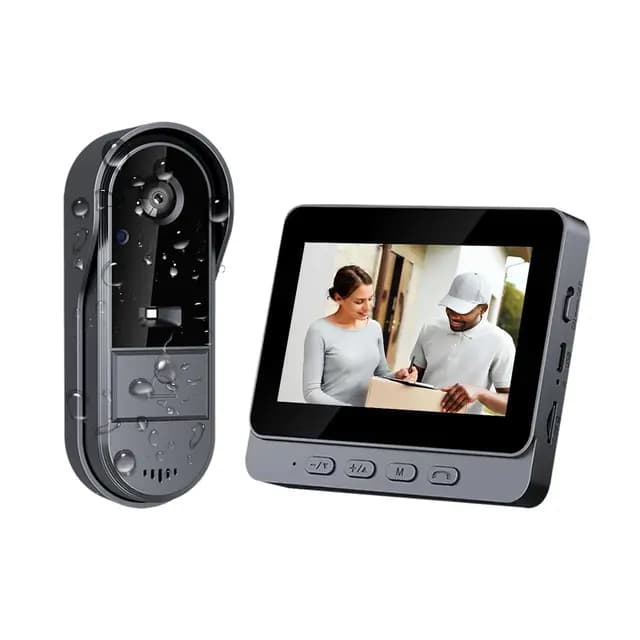TKMARS Timbre Inalámbrico con Cámara para Exteriores IP67 Impermeable, Videoportero Inalambrico con 1080P Ultra Gran Angular de 170°, Video Portero con Pantalla IPS de 4,3 Pulgadas, sin WiFi ni App