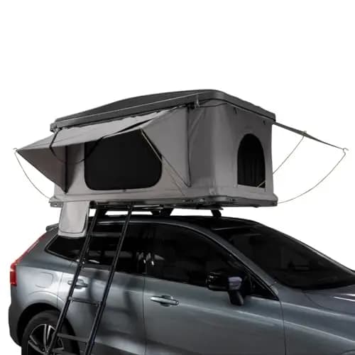 Tienda de Techo para Coche para 2-3 Personas - Resistente al Agua 3000mm - Escalera Telescópica - Colchón de 5.5 cm - Anti-Condensación - Red de Almacenamiento y Linterna Solar Gratis