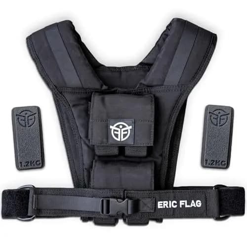 Eric Flag - Chaleco Lastrado 20kg o 10kg, Peso Incluido, Chaleco Peso Entrenamiento Fácilmente Ajustable, Adaptado a Cada Morfología, Ideal para Crossfit, Fitness, Calistenia, Running Hombre y Mujer