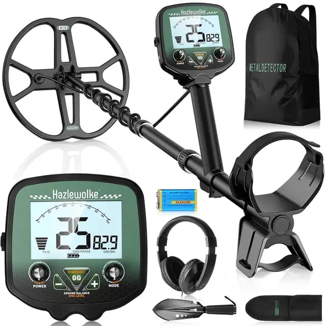 Detector de Metales Profesional con Bobina Doble-D Impermeable 13", Alta Frecuencia 19,23 kHz para Detección de Oro, Balance de Suelo Ajustable Mejorado, 3 Modos de Detección 12'' Profundidad