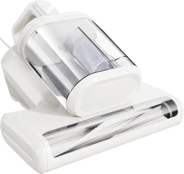 Aspiradora Antiacaros Colchones - 15KPa Aspirador Ácaros con Luz UV y Vibración Depósito Extraíble 1L, 60°C Aire Caliente, Cable 5M, Ideal para Colchon, Sofá y Alfombra